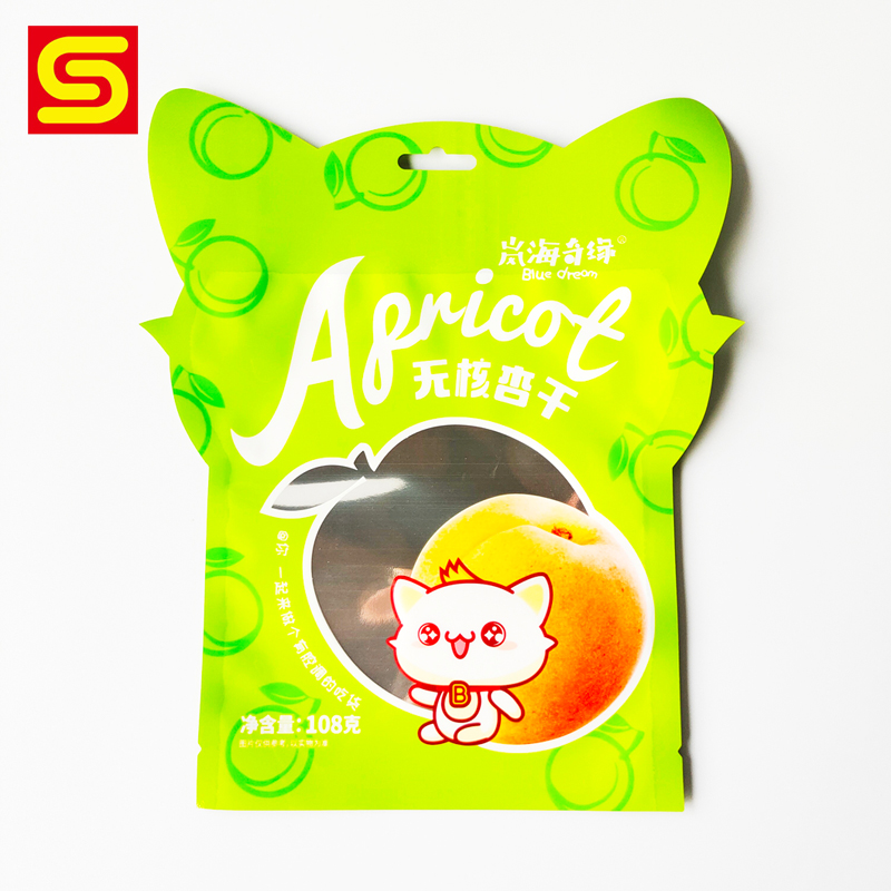 Three Side Seal Pouch with Special Shape for Dried Apricots Packaging